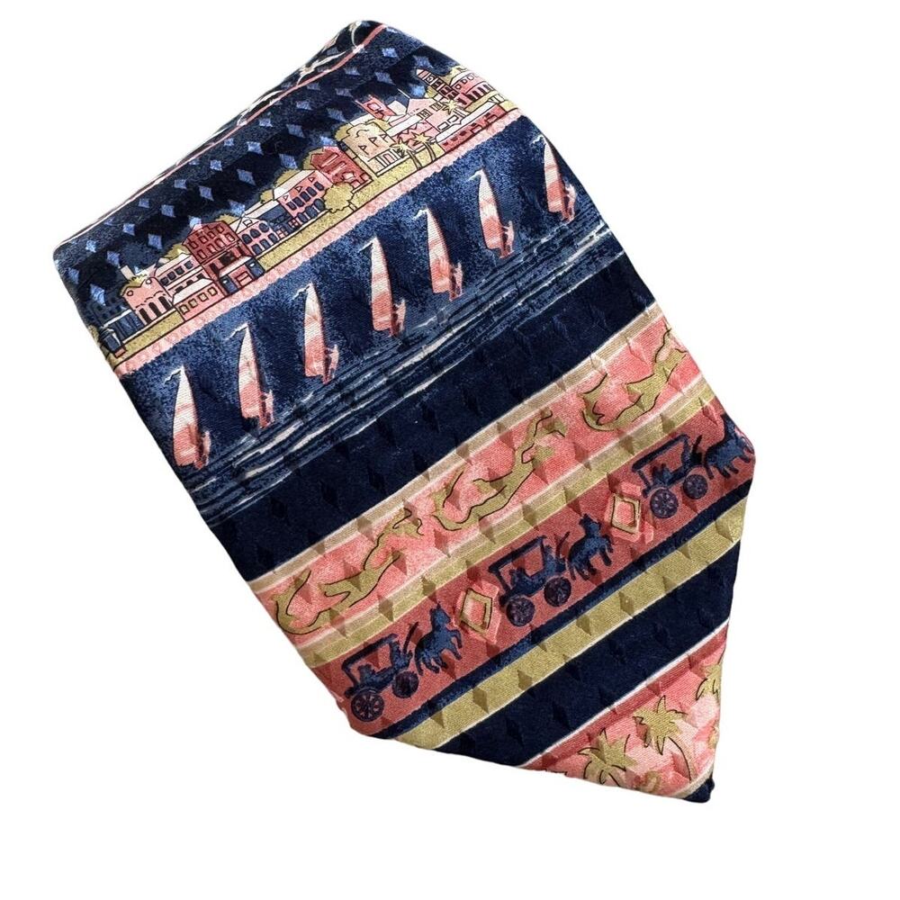English Sports Shop Bermuda 100% silk island tropical luxury tie 3.75” w